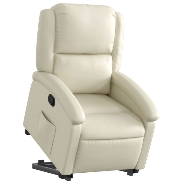 vidaXL Fauteuil inclinable Cr&egrave;me Similicuir