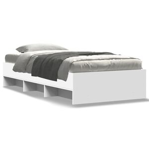 vidaXL Cadre de lit sans matelas blanc 100x200 cm bois d'ing&eacute;nierie