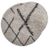 vidaXL Tapis shaggy &agrave; poils longs moderne beige et anthracite &Oslash; 100 cm