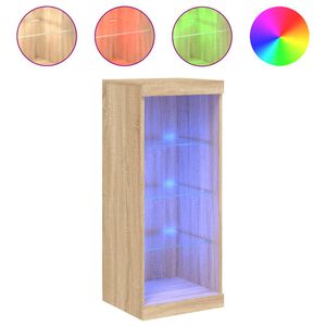 vidaXL Buffet avec lumi&egrave;res LED ch&ecirc;ne sonoma 41x37x100 cm