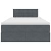 vidaXL Lit de Rangement avec matelas Gris foncé 120 x 190 cm Velours