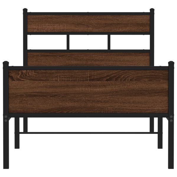 vidaXL Cadre de lit sans matelas ch&ecirc;ne marron 90x190cm bois ing&eacute;nierie