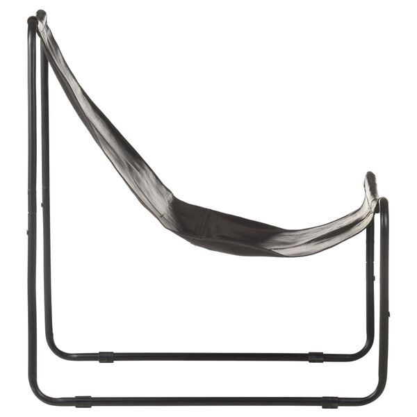 vidaXL Chaise de relaxation Noir Cuir véritable