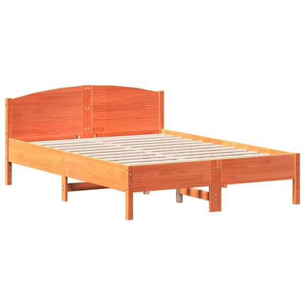 vidaXL Cadre de lit sans matelas cire marron 120x190cm bois pin massif