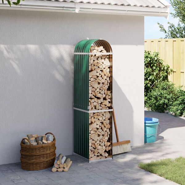 vidaXL Porte-b&ucirc;ches vert 40x45x170 cm acier galvanis&eacute;