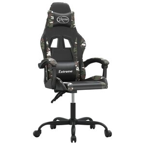 vidaXL Chaise de jeu Noir et camouflage Similicuir