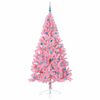 vidaXL Sapin de No&euml;l artificiel pr&eacute;-&eacute;clair&eacute; Rose 240 cm PVC