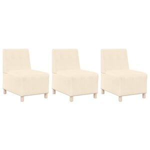 vidaXL Unit&eacute; de Sofa Modulaire Sans Accoudoirs 3 pcs Cr&egrave;me