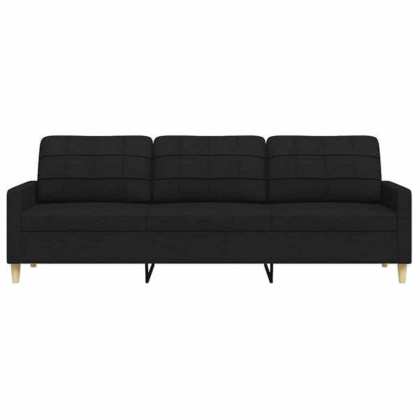 vidaXL Canap&eacute; &agrave; 3 places Noir 210 cm Tissu