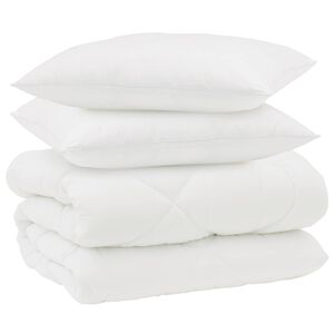 vidaXL Duvet d'hiver avec oreiller 3 pcs Blanc Microfibre