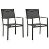 vidaXL Chaises de jardin lot de 2 Textil&egrave;ne et acier Noir anthracite