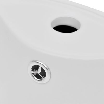 Vasque à trou de trop-plein/robinet céramique Blanc pour salle de bain