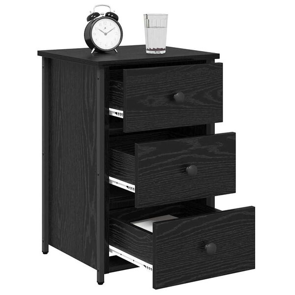 vidaXL Cabinet de chevet avec tiroir Ch&ecirc;ne noir 40 x 36 x 60 cm