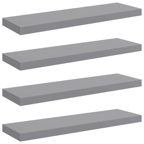 vidaXL &Eacute;tag&egrave;res murales flottantes 4 pcs gris 80x23,5x3,8 cm MDF