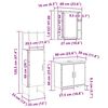 vidaXL Ensemble de mobilier de salle de bain avec étagère 3 pcs Marron