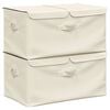 vidaXL Bo&icirc;tes de rangement 2 pcs Tissu 50x30x25 cm Cr&egrave;me