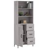 vidaXL Buffet haut Sonoma gris 69,5x34x180 cm Bois d'ing&eacute;nierie