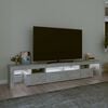 vidaXL Meuble TV avec lumières LED Gris béton 230x36,5x40 cm