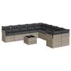 vidaXL Salon de jardin 11 pcs avec coussins gris clair r&eacute;sine tress&eacute;e