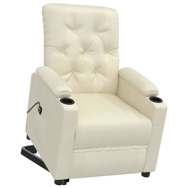 vidaXL Fauteuil Cr&egrave;me Similicuir