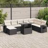 vidaXL Salon de jardin 9 pcs avec coussins noir r&eacute;sine tress&eacute;e