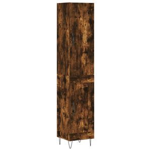 vidaXL Buffet haut Ch&ecirc;ne fum&eacute; 34,5x34x180 cm Bois d'ing&eacute;nierie