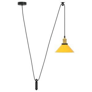 vidaXL Lampe suspendue r&eacute;glable hauteur E27 jaune brillant &Oslash;22cm m&eacute;tal