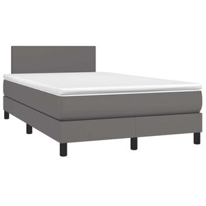 vidaXL Sommier &agrave; lattes de lit avec matelas gris 120x190 cm similicuir