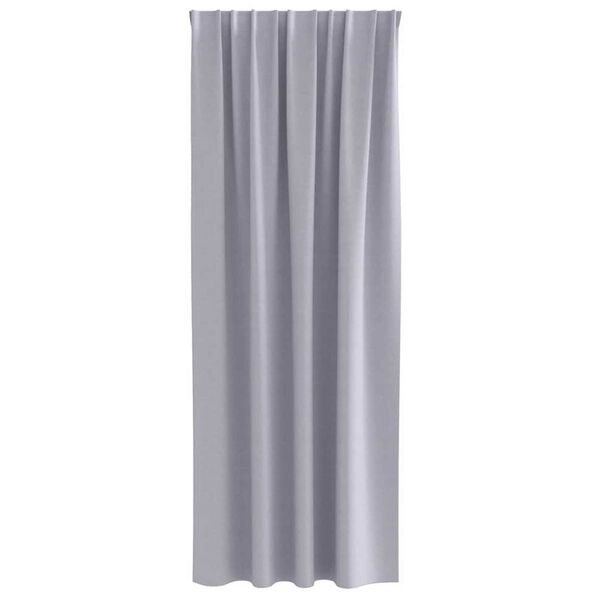 vidaXL Rideaux occultants avec anneaux 2 pcs Gris m&eacute;tal 260 x 140 cm