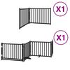 vidaXL Barri&egrave;re pour chien porte pliable 6 panneaux noir bois peuplier