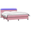 vidaXL Sommier &agrave; lattes de lit avec matelas et LED rose 180x210 cm velours