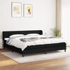 vidaXL Sommier &agrave; lattes de lit avec matelas Noir 200x200 cm Tissu