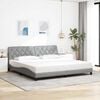 vidaXL Cadre de lit avec LED sans matelas gris clair 200x200 cm tissu