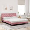 vidaXL Lit avec matelas rose 160x200 cm velours