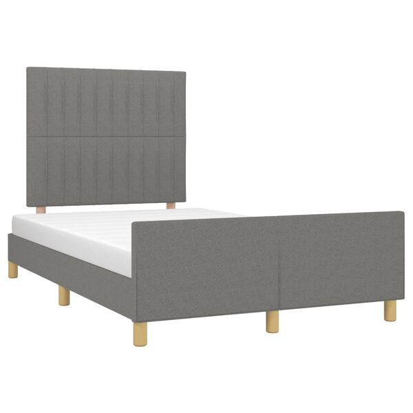 vidaXL Cadre de lit sans matelas gris fonc&eacute; 120x200 cm tissu
