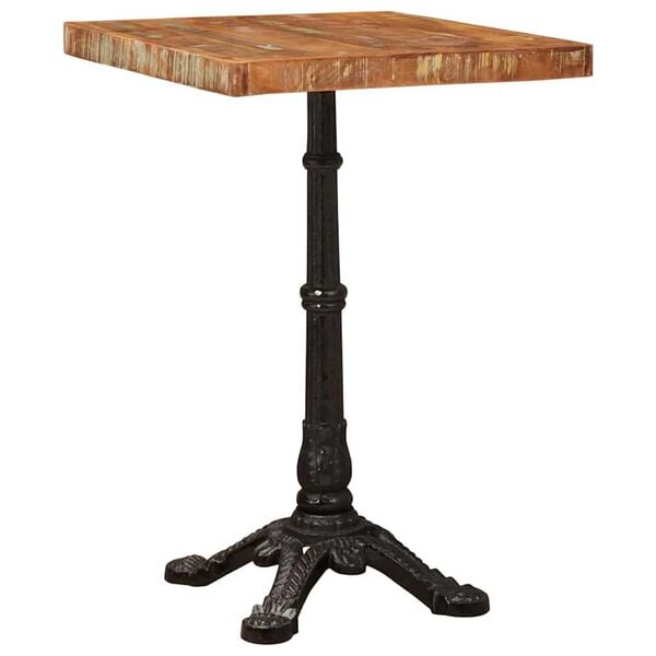 vidaXL Table bistrot Marron 50 x 50 x 76 cm Bois Recycl&eacute; Solide