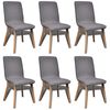 vidaXL Chaises &agrave; manger lot de 6 gris clair tissu et ch&ecirc;ne massif