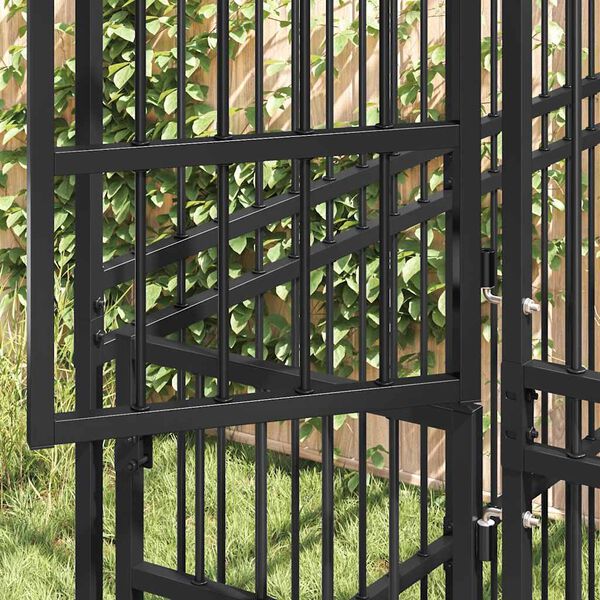 vidaXL Chenil d'ext&eacute;rieur pour chiens Acier 12,9 m&sup2;