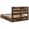 vidaXL Lit de Rangement Ch&ecirc;ne fum&eacute; 160 x 200 cm Bois d'ing&eacute;nierie