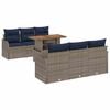 vidaXL Ensemble de canap&eacute; de jardin 7 pc Gris et bleu marine