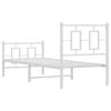 vidaXL Cadre de lit métal sans matelas avec pied de lit blanc 75x190cm