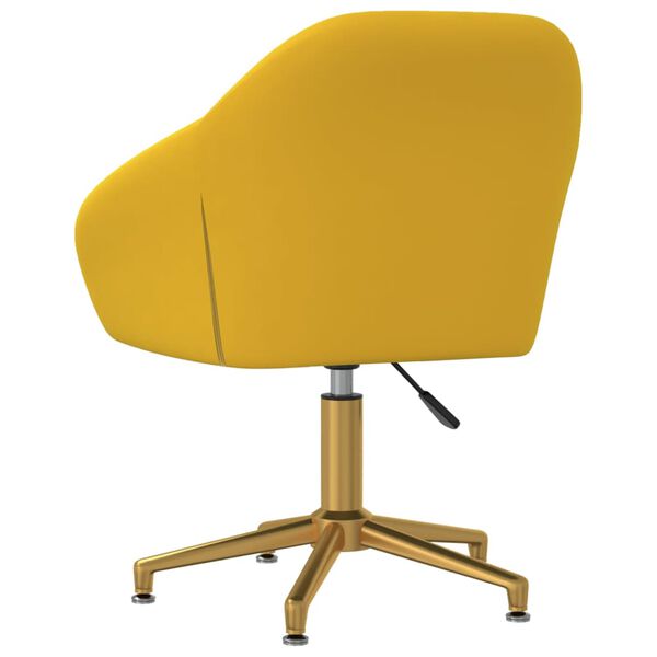 vidaXL Chaise pivotante de salle &agrave; manger Jaune Velours