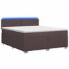 vidaXL Lit de box spring avec matelas et LED Marron fonc&eacute; 140 x 190 cm