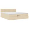 vidaXL Lit ottoman avec matelas et LED cr&egrave;me 180x200cm tissu
