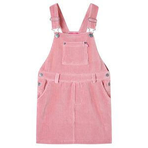 Robe salopette pour enfants velours côtelé rose clair 92