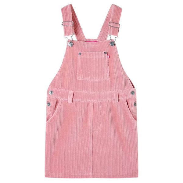 Robe salopette pour enfants velours c&ocirc;tel&eacute; rose clair 92