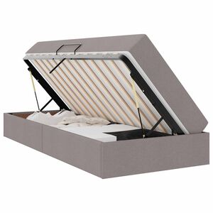 vidaXL Lit avec rangement et matelas Taupe 100 x 200 cm Polyester