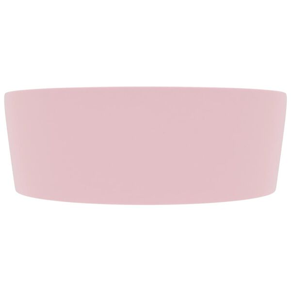 vidaXL Lavabo de luxe avec trop-plein Rose mat 36x13 cm C&eacute;ramique