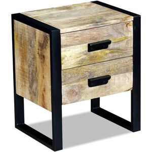 vidaXL Table auxiliaire &agrave; 2 tiroirs bois manguier massif 43x33x51 cm