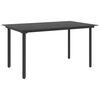 vidaXL Table &agrave; d&icirc;ner de jardin Noir 150x80x74 cm Acier et verre